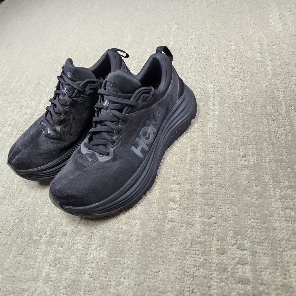 Hoka Gaviota 5 Women 10B Triple Black Chunky Sole Running Shoes 1134235
